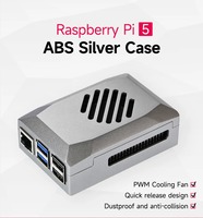 Caja Plateada de ABS para Raspberry Pi 5 con Ventilador PWM, Disipador de Calor Opcional, Carcasa Protectora, Diseño de Alta Ventilación para RPI 5
