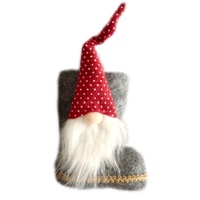 Poupée d'ornement de noël en peluche, jouet artisanal fait à la main, bottes de noël sans face