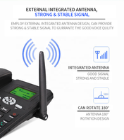 Teléfono Fijo GSM de Escritorio con Doble Tarjeta SIM ETS-6588, Teléfono Inalámbrico Fijo GSM con Radio FM