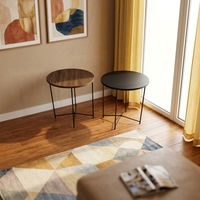 Structure de table en métal et bois durable et moderne pour mobilier de salon, utilisation polyvalente