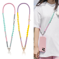 Dragonne de téléphone en polyester, cordon personnalisé en nylon, sangle de cou, chaîne de téléphone avec logo, breloque en nylon