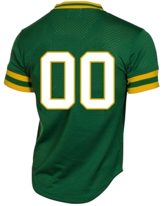Camisetas de Béisbol al por Mayor Personalizadas del Equipo de <span class=keywords><strong>Oakland</strong></span>, Estilo Botón Verde y Blanco, Personalizadas en Negro, Cosidas a Bajo Costo - Product Image 5