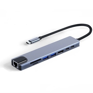 Base de Conexión Tipo-C 8 en 1 de Aleación de Aluminio, Hub USB PD 100W, USB 3.0, RJ45 para Expansión de 100 <span class=keywords><strong>Mbps</strong></span> - Product Image 5