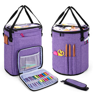 Sac de tricot portable avec plusieurs poches, organisateur spécialisé pour le rangement du fil et des fournitures de crochet - Product Image 6