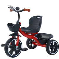 Tricycle pour enfants à 3 roues avec siège avec dossier, panier avant, boîte de rangement arrière et pédalier pour garçons, filles et enfants