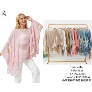 Suéter bordado con margaritas de 135x140 cm, cubre ambos lados, top de traje de baño - Product Image 1