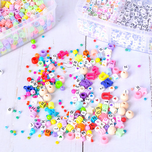 Kit de fabrication de bijoux DIY pour enfants, ensemble de perles pour filles, kit d'artisanat de perles, collier et bracelet en perles de plastique faites à la main - Product Image 4