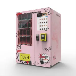 2024 New Design Desktop Model Touch Vend Machine Pink Vending Machine Small Makeup Machines For Small Business