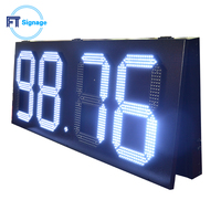Papan Tampilan Harga Digital LED Tahan Air untuk Luar Ruangan, Papan Harga Bahan Bakar SPBU, Papan Iklan LED Merah Biru yang Dapat Diprogram