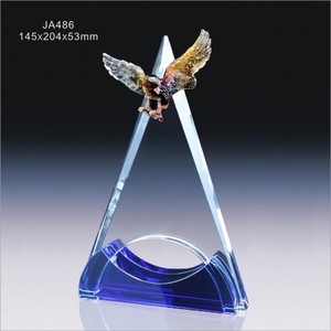 Premio de cristal con forma de placa personalizada de diseño único con base colorida de Liuli <span class=keywords><strong>Eagle</strong></span> para regalo de negocios/promoción - Product Image 1