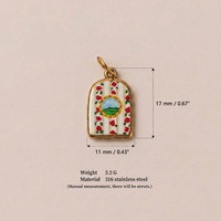 Nouveauté 2026 Breloques en Acier Inoxydable PVD Or 18K, motifs peints à la main : Fleurs, Paysages, Arbres, Maison, Canard, Lac, pour la création de bijoux et cadeaux