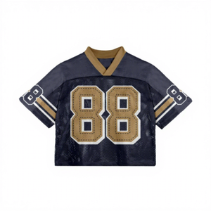 American Football Jersey Number 88 Tackle Twill <b>Mesh</b> V-Neck <b>Short</b> Sleeve Breathable Sport Apparel Adult Regular Fit - Product Image 1