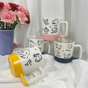 Large 11OZ Porcelain Coffee <b>Mug</b> <b>Cute</b> Animal Design Two-Tone Color Reusable Food Safe Dishwasher Microwave Safe Business Gift - Product Image 2