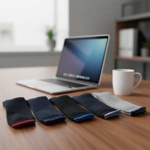 Chaussettes en coton pour hommes, style business décontracté, 5 paires, évacuation de l'humidité, confortables et élégantes - Product Image 2