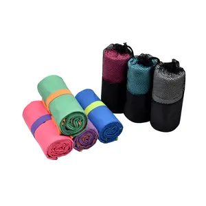 Hot Sale Custom Private Label 50*80cm Microfiber Suede Gym Towel Custom Logo Workout Towel Fitness Sport Towel With Mesh Bag