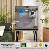 Cage à oiseaux intelligente de luxe à double couche, grande volière moderne d'intérieur pour perroquets avec système de température constante, cages mobiles pour oiseaux