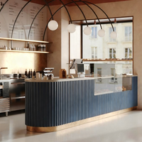 Vitrine de boulangerie à LED en bois personnalisée-Vitrine directe d'usine pour les pâtisseries et les salons de thé Différents styles disponibles