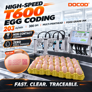 เครื่องพิมพ์อิงค์เจ็ท DOCOD T600 76.2 มม. แบบออนไลน์ (6 หัวพิมพ์, รุ่นเข้ารหัส) เครื่องพิมพ์อิงค์เจ็ทแบบใช้ความร้อน TIJ สำหรับพิมพ์รหัส GS1 Datamatrix - Product Image 2