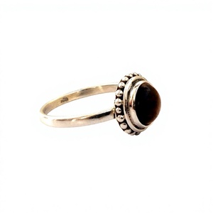 Anillos finos de Plata de Ley 925 al por mayor, conjunto de bisel de piedra de cabujón de ojo de tigre, joyas de piedras preciosas indias naturales para aniversarios - Product Image 4