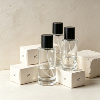 Flacon pulvérisateur de parfum en verre transparent rond de 30 ml, 50 ml, 100 ml, vide, simple, avec atomiseur à pompe pour parfum – Vente en gros