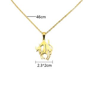 Collar con colgante de acero inoxidable para mujer, 12 signos del horóscopo del zodiaco, <span class=keywords><strong>Aries</strong></span> Leo, joyería de 12 Zoidacs - Product Image 3