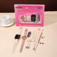 Montre connectée A58 Plus S01687 pour femmes, ensemble de bijoux sertis de diamants, 8-en-1, Bluetooth, sport, autonomie de 5 jours
