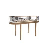 Présentoir à bijoux de table en acier inoxydable moderne avec éclairage LED pour colliers et pendentifs, idéal pour boutiques et centres commerciaux de luxe