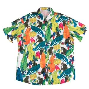 العرف الرجال المطبوعة قميص هاواي صيفي ألوها تحت عنوان حزب قميص عطلة عطلة الشاطئ عارضة قميص