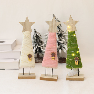 Décoration <span class=keywords><strong>de</strong></span> Noël en <span class=keywords><strong>bois</strong></span> <span class=keywords><strong>de</strong></span> cerf en feutre <span class=keywords><strong>de</strong></span> <span class=keywords><strong>laine</strong></span> blanche, cadeau pour enfants, ornement <span class=keywords><strong>de</strong></span> bureau - Product Image 6