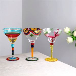 Verres à vin en cristal peints à la main, plusieurs styles, verres à margarita flamant rose, verres à boire pour bar, décoration de fête à domicile - Product Image 3