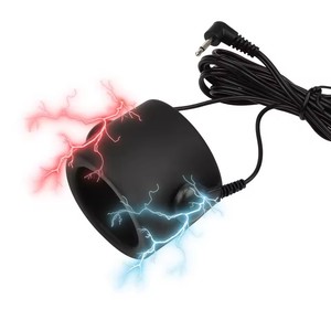Anillo de Pene con Electrochoque para Hombre, Anillo para Retrasar la Eyaculación, Anillo de Pene con Electrochoque Reutilizable, Estirador de Bolas, Juguete Sexual - Product Image 1