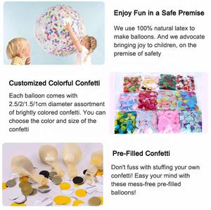 <span class=keywords><strong>Ballon</strong></span> Transparent en Latex,rembourrage métallique, confettis dorés et métalliques <span class=keywords><strong>avec</strong></span> confettis rouges, bleus et argentés - Product Image 3