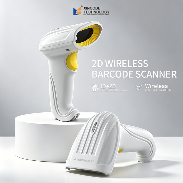 Xincode 2D Wireless Barcode Reader Handheld 2.4G USB Barcode Scanner QR Code Reader 1D Barcode Scanning Gun Stock IOS Compatible