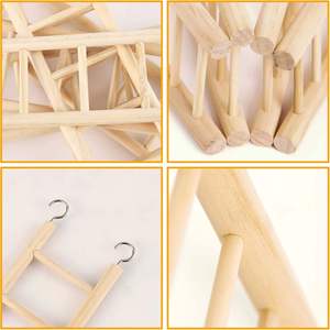 PAIPET - Juguete Interactivo <span class=keywords><strong>para</strong></span> Pájaros con Tablero de Madera Natural, Gimnasio <span class=keywords><strong>para</strong></span> Loros con Escalera <span class=keywords><strong>para</strong></span> Trepar y Columpios <span class=keywords><strong>para</strong></span> Periquitos - Product Image 5