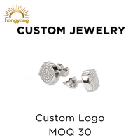 Boucles d'oreilles clous rondes personnalisées en acier inoxydable 316L avec pavé de zircone cubique pour femmes - Fournisseur de bijoux en gros