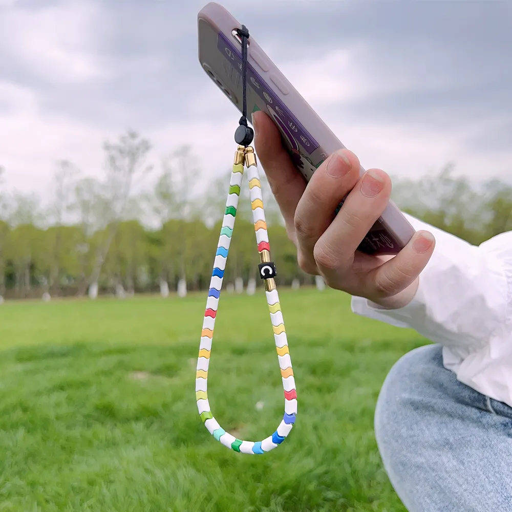 Groothandel Custom Tegel Kralen Polsbandjes Telefoon Bedels Mobiele Telefoon Ketting Handgemaakte Diy Anti Verloren Telefoon Snoeren