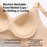 Soutien-gorge sans fil à broderie jacquard grande taille avec bande adhésive, fermeture avant, effet liftant, pour femmes, vente en gros
