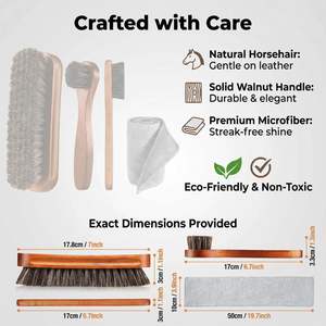 Juego de Cepillos de Crines de Caballo de Primera Calidad para Limpiar y Pulir Zapatos, Suministro de Fábrica |   Mango de Madera Maciza |   OEM/ODM Disponible - Product Image 4