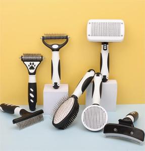 ABS Double face capelli lunghi Deshedding pettine per animali domestici con nodo di pelliccia taglio pettine per la rimozione dei peli per cani per strumenti di spargimento - Product Image 2