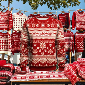 <span class=keywords><strong>Pull</strong></span> européen américain chandails pour femmes chandails de Noël moche personnalisés pulls tricotés unisexes fabricants de chandails de Noël - Product Image 3