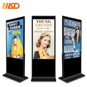 43 49 55 Inch Indoor Winkelcentrum Lcd-Display Vloer Staande Digitale Bewegwijzering Totem Reclamespeler