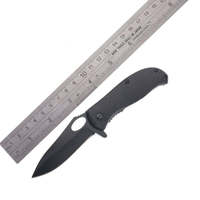 Couteau de poche pliant en acier 3Cr13 noir, manche en aluminium, personnalisable OEM, pour camping, extérieur, bricolage, avec verrouillage Liner Lock et bouton de pouce, fixation ceinture