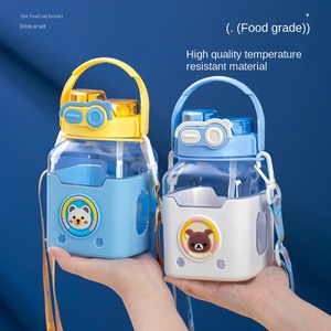 Vaso Infantil de Gran Capacidad con Diseño Animado, Ecológico, de Plástico, con Pajita para Beber Directo, Portátil, con Ventosa - Product Image 3
