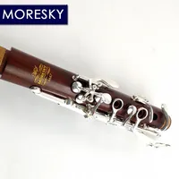 MORESKY Clarinet Nickel Silver Surface Silver Plated 18 Keys Bb Rosewood Mopane Woodwind M67