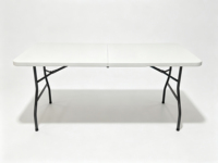 Table pliante portable en plastique blanc pour le camping en plein air et les banquets