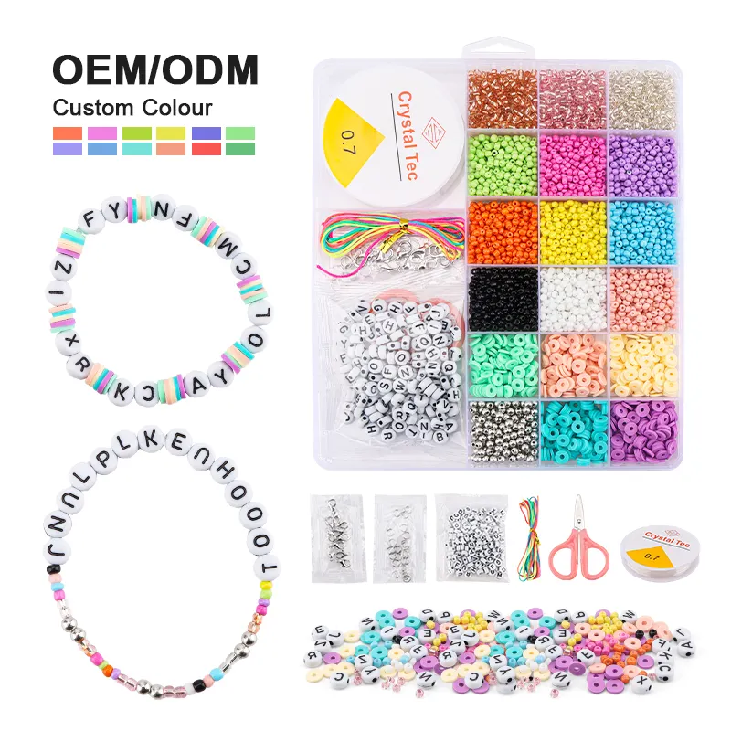 Leemook nueva gran oferta colorido DIY hecho a mano cuentas collares pulsera Kit cuentas conjunto para la fabricación de joyas para niñas juguete educativo