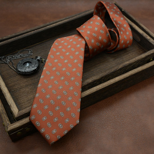 8 إكسسوارات بدلة رسمية ، ربطة عنق حريرية بنمط جاكار بيزلي مخطط ذهبي للرجال - Product Image 4