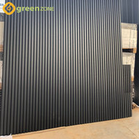 Revêtement archiectural Co-extrusion Revêtement mural extérieur cannelé Persiennes Façade noire Décoration murale Panneaux muraux en WPC