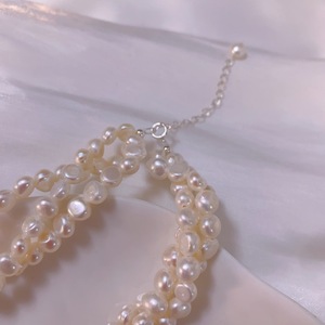 Collier de perles d'eau douce multicouches torsadées fait main Wenchi, style rétro français, petite collection, avec perles 'Fried Dough' classiques - Product Image 5