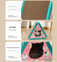 Maison à gratter triangulaire pour chat, en carton, avec pente verticale, grotte fermée pour chaton, durable, protection de meubles